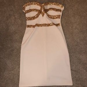 White and Gold Formal Dress